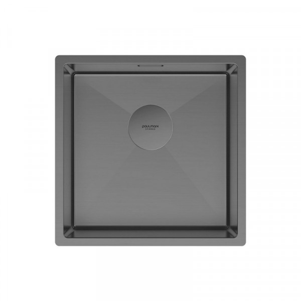 Кухонная мойка Paulmark NEXT 44 UNI PM214444-GM вороненая сталь 44х44 см