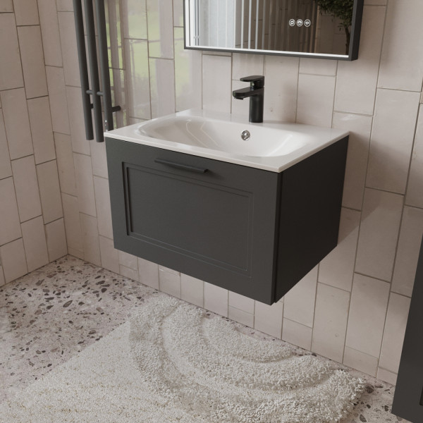 Тумба с раковиной подвесная 60см Terminus Classik CLA10601701601O графит