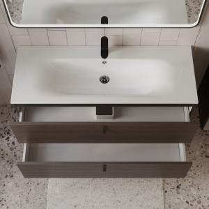 Тумба с раковиной подвесная 120см Terminus Kontur KON101202200001O венге/графит