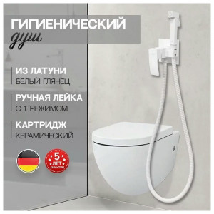 Гигиенический душ со смесителем встраиваемый Hansberge H3077WW белый