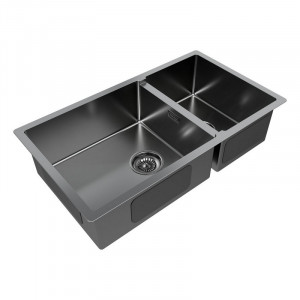Кухонная мойка Paulmark GERBERG 78/2S UNI PM227844-GM вороненая сталь 78х44 см