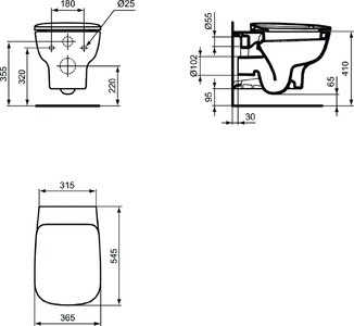 Унитаз Ideal Standard ESEDRA AquaBlade®, сиденье с микролифтом (T386001+T318101)