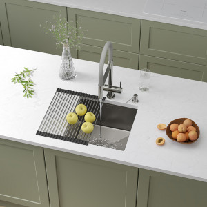 Кухонная мойка Roxen Uno 44 под столешницу 44x44 см с ролл-матом и дозатором