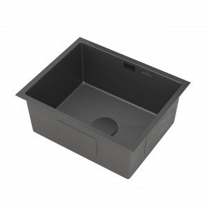 Кухонная мойка Roxen Uno 54 PVD (графит) под столешницу 54x44 см с ролл-матом и дозатором