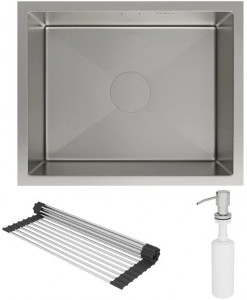 Кухонная мойка Roxen Uno 54 под столешницу 54x44 см с ролл-матом и дозатором (текстура)