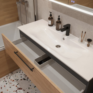 Тумба с раковиной подвесная 120см Terminus Venta VEN101202300001O шпон/дуб