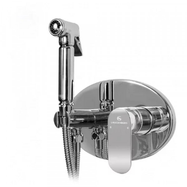 Гигиенический душ со смесителем встраиваемый Grocenberg GB003CR хром