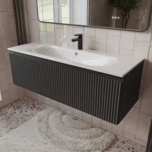 Тумба с раковиной подвесная 120см Terminus Sicilia SIC101201701601O графит