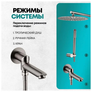 Душевая система встраиваемая Grocenberg GB5099BG-1 графит