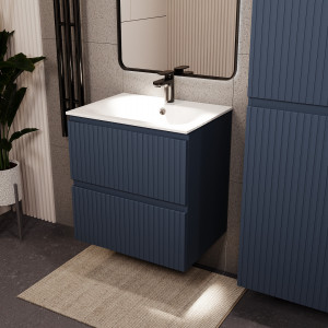 Тумба с раковиной подвесная 60см Terminus Vatikan VAT10602703101O серый шёлк