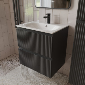 Тумба с раковиной подвесная 60см Terminus Sicilia SIC10602701601O графит