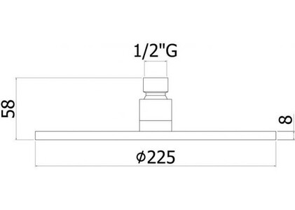Верхний душ Paffoni ZSOF074BO 22.5 см белый матовый