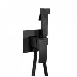 Гигиенический душ со смесителем встраиваемый Hansberge H3077BL черный