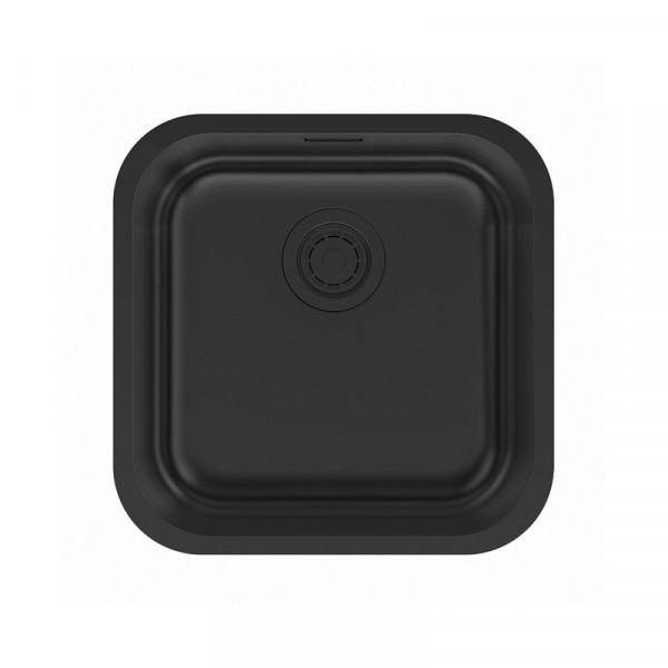 Кухонная мойка Paulmark VELLO 44 UNI VE44-MBN матовый черный NANO-PVD 44,6х44,6 см
