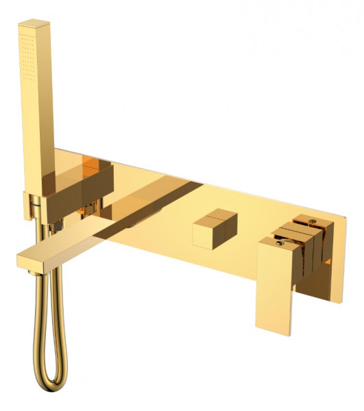 Смеситель для ванны встроенный Boheme Qubic Shine Gold 474-2-G золото