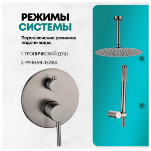 Душевая система встраиваемая без излива Grocenberg GB5099BG-4 графит