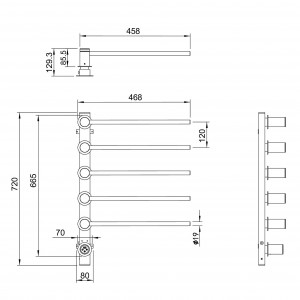 Полотенцесушитель электрический встраиваемый WONZON & WOGHAND HAMBURG, Хром (WW-AL315-CR)