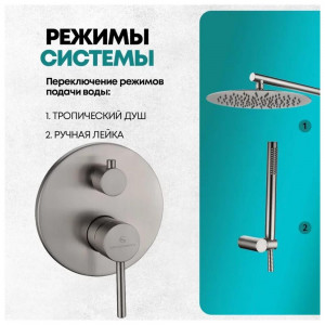 Душевая система встраиваемая без излива Grocenberg GB5099NK-3 никель