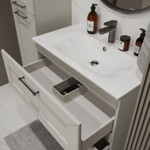 Тумба с раковиной подвесная 80см Terminus Victoria VIC10802900301O белый