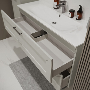 Тумба с раковиной подвесная 120см Terminus Victoria VIC101202900301O белый