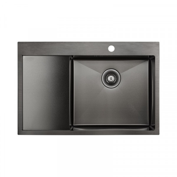 Кухонная мойка Paulmark KRONER 78F PM217851-GMR вороненая сталь 78х51см