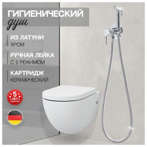 Гигиенический душ со смесителем встраиваемый Hansberge H3099C хром