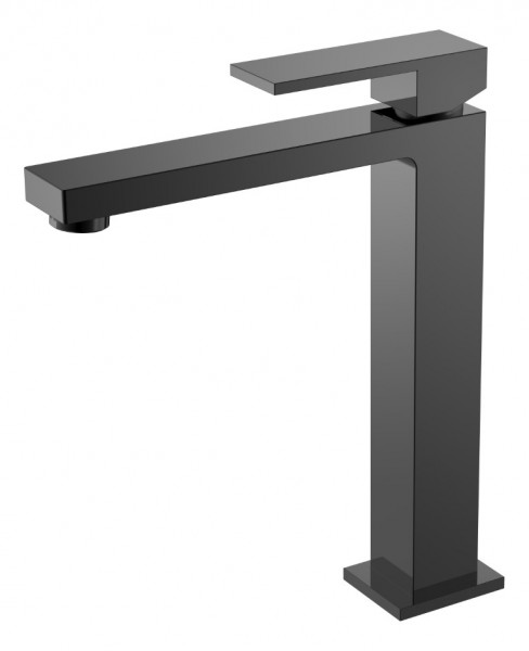 Смеситель для умывальника высокий Boheme Qubic Shine Gun Metal 472-SGM графит глянец