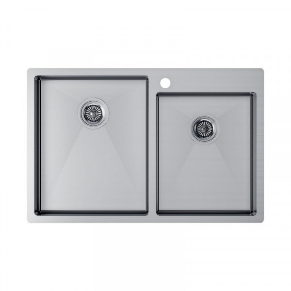 Кухонная мойка Paulmark KRONER 78/2S PM237851-BS брашированная нержавеющая сталь 78х51 см