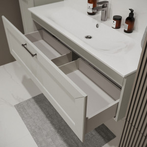 Тумба с раковиной подвесная 120см Terminus Victoria VIC101201900301O белый