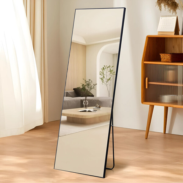 Напольное зеркало Emze Floor 40х150см с подставкой в черной раме DK23502.CHE