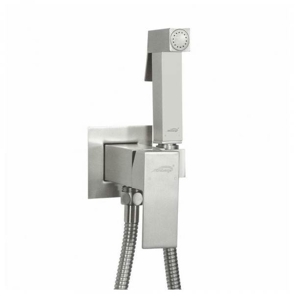 Гигиенический душ со смесителем встраиваемый Hansberge H3077NK никель