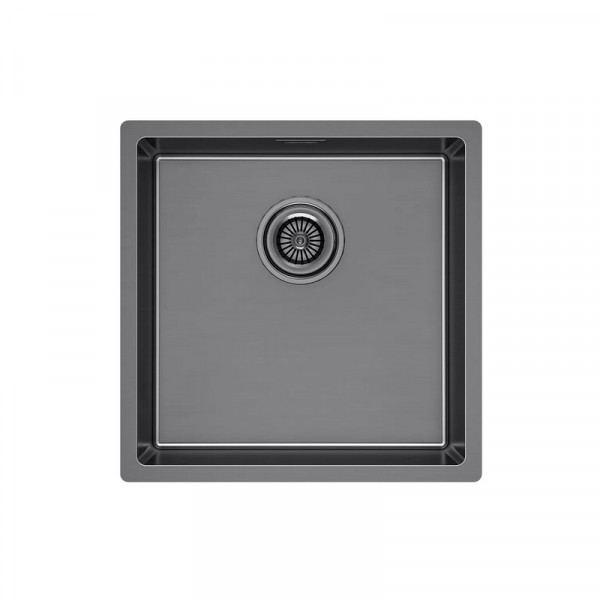 Кухонная мойка Paulmark LASSAN 44 UNI LA44-GM вороненая сталь 44х44см