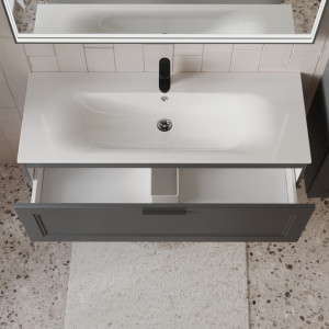 Тумба с раковиной подвесная 120см Terminus Classik CLA101201701601O графит