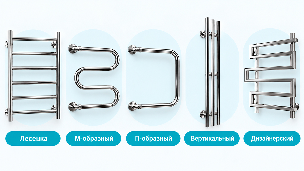 Полотенцесушители лесенка, М-образные, вертикальные